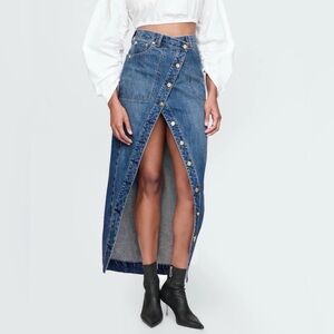 GAP x Cult Gaia Asymmetrical Denim Skirt NWT